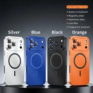 iPhone 17 Pro Max Magnetic Metal Case | MagSafe Compatible | Military Grade Shockproof | Anti-Fingerprint | Snap-On Full Body Protective Cover