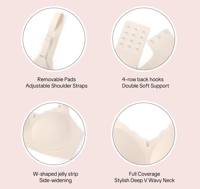 HSIA Elle AllDay Comfort Wireless Buttery Soft Jelly Seamless No Underwire Full Coverage Supportive T-shirt Bra Everyday Bra