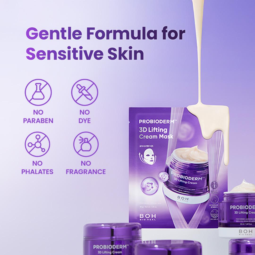 [BIOHEAL BOH Official] Probioderm 3D Lifting Cream Mask 6 Sheets | Firming & Sagging Skin | Smooth & Glowy Daily Facial Routine | Olive Young No.1 | Made in Korea