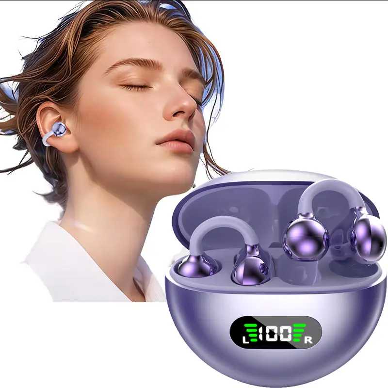 TEMPOMIND Wireless Bluetooth Earbuds - Adjustable Hands-Free Wireless Headphones with Anti-Drop Electronic Clip, Portable Audio Headphones for Gym, Outdoor Sport & Hands-Free Calls