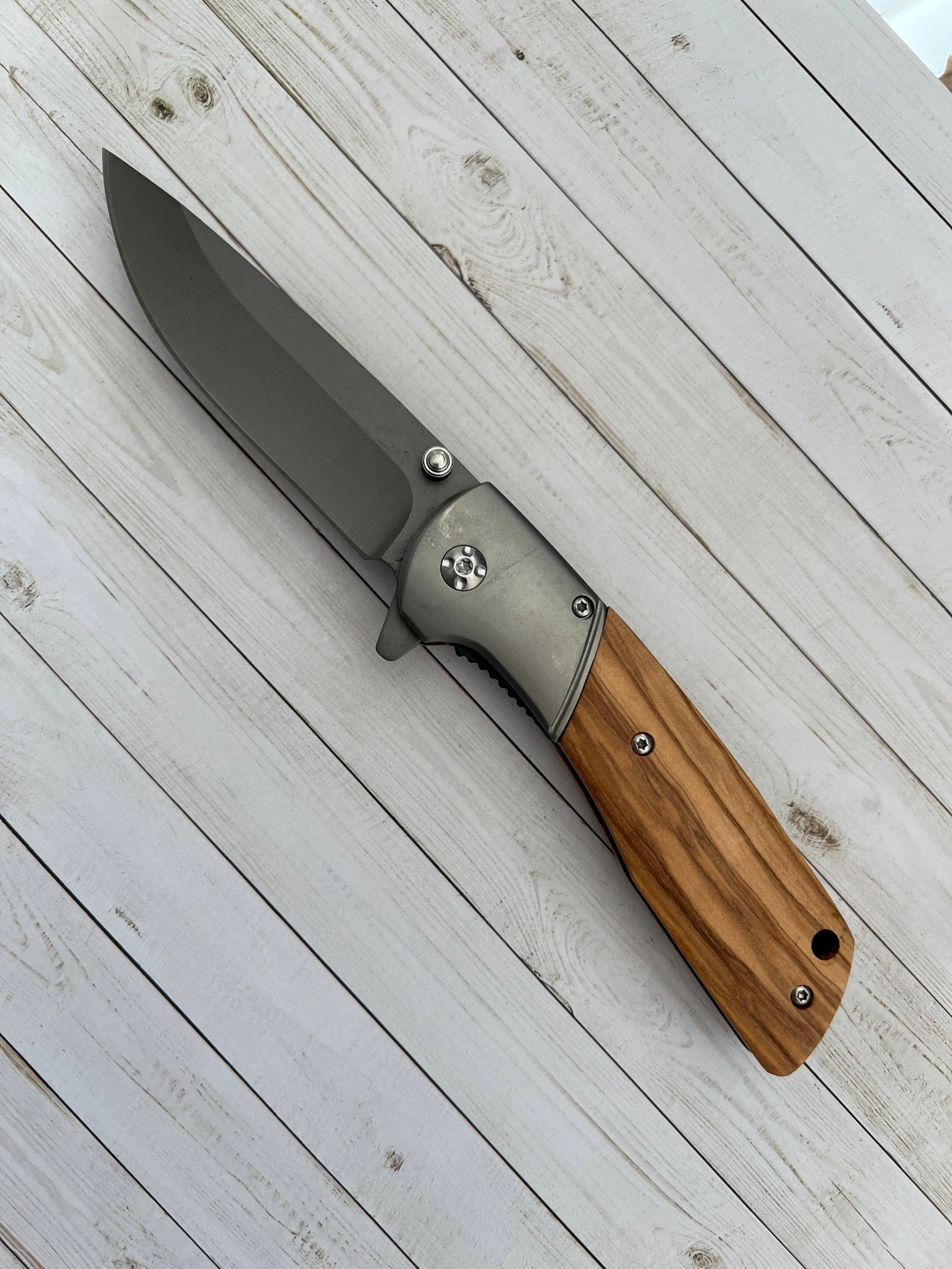 Personalized Olive Wood Pocket Knife