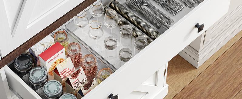 【Valentine's Day Gift】ONBRILL 71" Tall Farmhouse Kitchen Pantry Cabinet with 6 Door Shelves & Drawer Wood Storage Cabinet 2 Adjustable Shelves 4 Barn Doors Freestanding Cupboard for Kitchen Dining Room