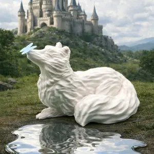 White Fox with Butterfly inspired by Quicksilver