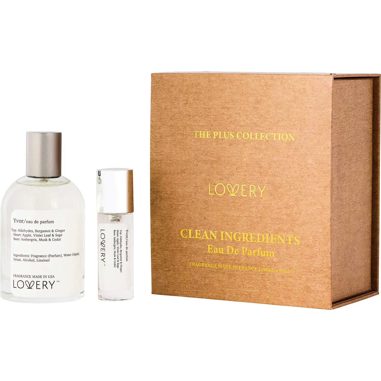 Lovery Yvor Set-Eau De Parfum Spray 3.38 Oz & Eau De Parfum Spray 0.33 Oz Mini For Men