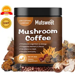 Mushroom Coffee (57Servings) 12 Mushrooms (Lion’s Mane, Cordyceps, Turkey Tail & Beta-Glucan) Mixed With Gourmet Arabica Instant Immune Boosting Coffee for Focus & Gut Health Support