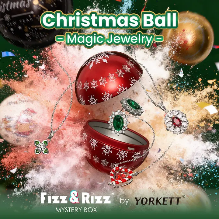 FizzandRizz by Yorkett Fashion Jewelry Lucky Box Holiday Collection Gift Set with Rings, Earrings, Bracelets, Necklaces & Jewelry Surprises