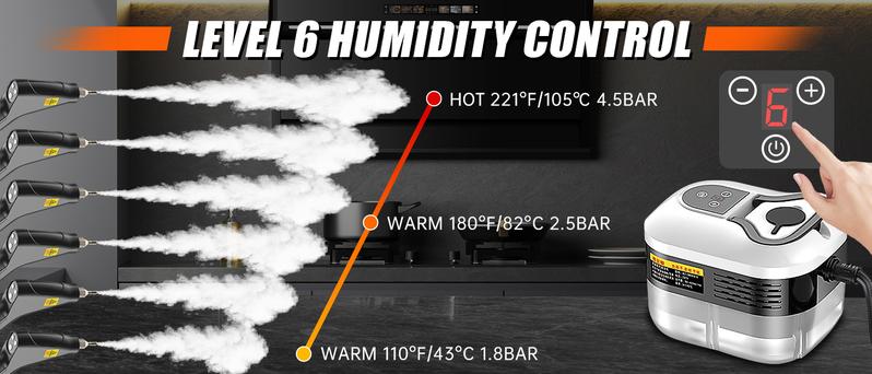 【VALENTINE'S DAY】SRGARH 2500W High Pressure Steam Cleaner - Portable High Temp Power Steamer for Home Use, Kitchen Grease, Bathroom & Car Detailing Floor Cleaning Tool