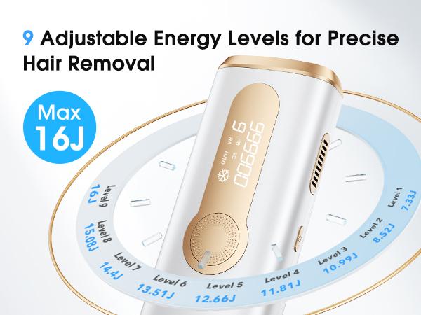 IPL Hair Removal Device LYSMOSKI KA10  with Cooling, 3-in-1 At-Home Laser Device - 9 Levels, 999900 Flashes for Women and Men, for Face, Armpit, Arm, Bikini Line, Leg, and Whole Body - Permanent Hair Removal Upgrade
