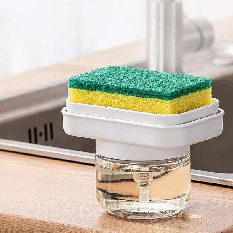 PF-Autumn and winter hot-selling new products automatic detergent dispenser refill, sponge rack, push rod storage box, kitchen sink, dishwashing liquid