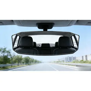 In-Car Wide-Angle Auxiliary Mirror Reflective Lens Car Interior Mirror Reversing Mirror Edgeless Wide-Angle Curved Mirror Baby Mirror Universal Clip-On Panoramic Rear View Mirror 11.57 inch lift