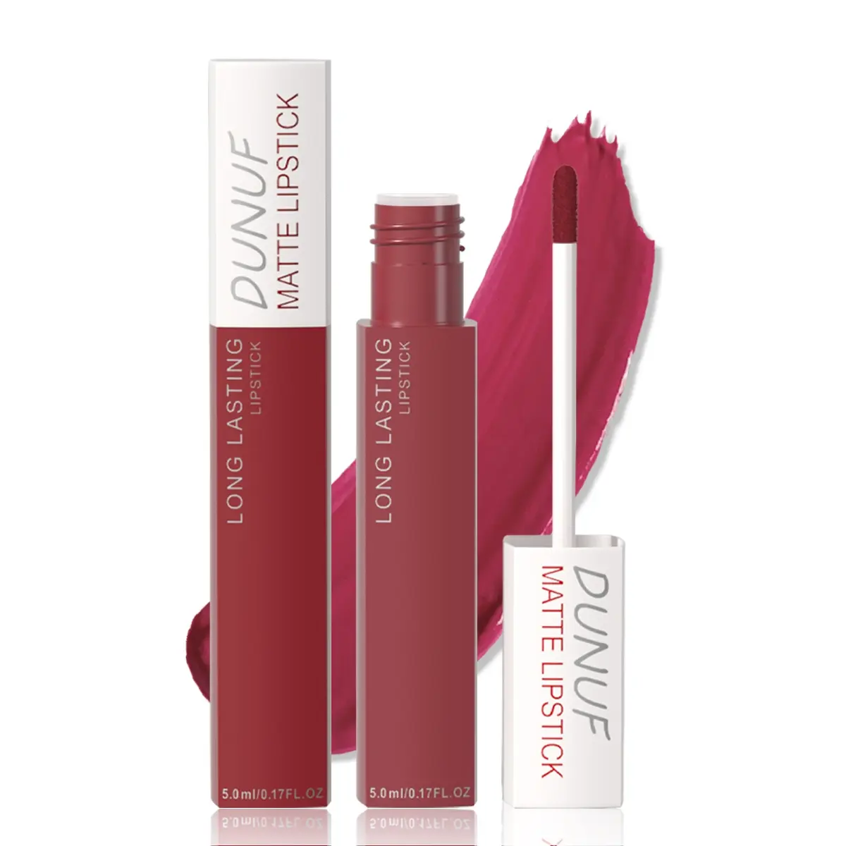Dunuf Matte Long-Lasting Lipstick, Waterproof & Sweatproof, Easy Application, Non-Stick Cup, High-Quality Makeup for Women, Lip Cosmetic, Matte Lip Gloss, Matte Lip Glaze