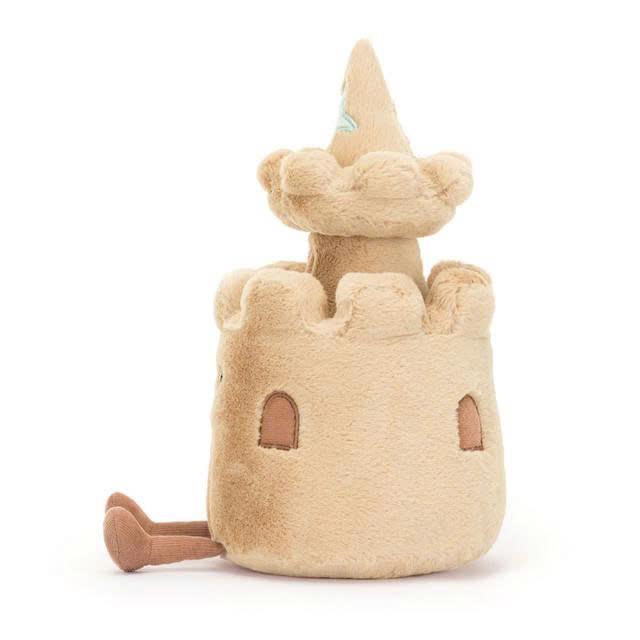 JellyCat Cute Sandcastle Plush Toy with Smiling Face and Dangling Legs Soft Cuddly Material Perfect for All Ages