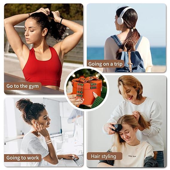 20PC Simple Style Plain Color Hair Tie Set, Casual Versatile Hair Accessories for Women & Girls, Minimalist Headwear Suitable for Thick Hair