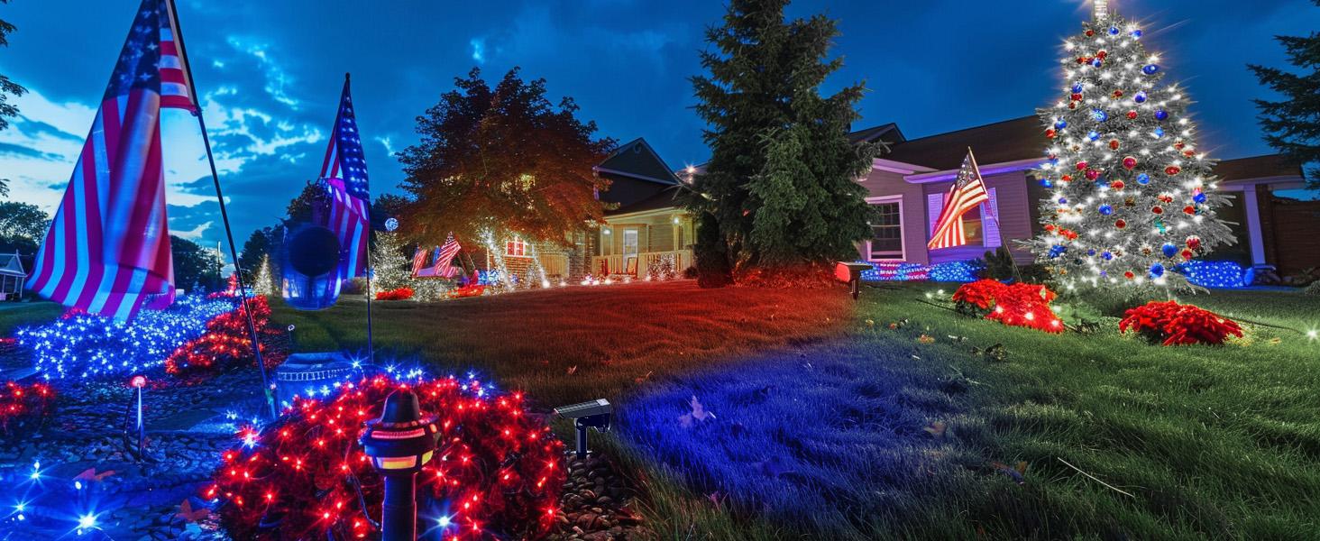 FABSTYL RGB Solar Spot Pathway LED Lights with Remote Control 12 Color Modes Waterproof IP67 for Yard Pool Garden Tree Halloween Christmas Decorations