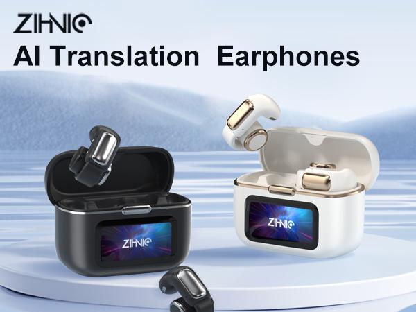 Z--ZIHNIC S12 AI Translation Earbuds 2026 New Release, Open-Ear Bluetooth 5.4 Clip-On Headphones with Powerful Real-Time Voice Translator, Lightweight & Small-Ear Friendly Design, 36H Playtime, IPX5 Waterproof, HiFi Sound, Secure Fit with Ear Grips