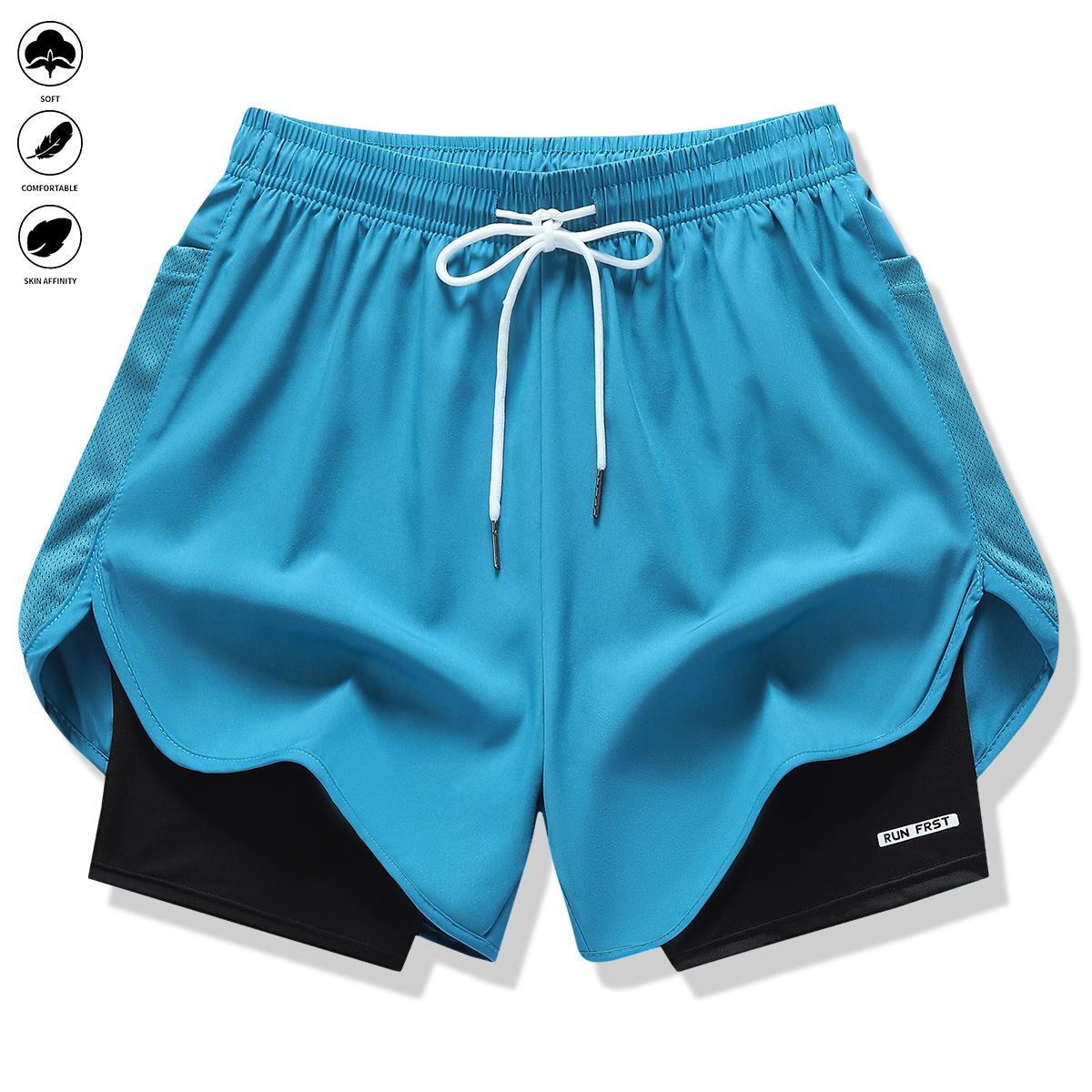 Pack of 5 women’s casual athletic shorts, solid color, faux two-piece design with built-in liner, elastic drawstring waistband, suitable for outdoor fitness, running, sports, and casual wear; women’s shorts Pack of 5 women’s casual athletic shorts, solid color, faux two-piece design with built-in liner, elastic drawstring waistband, suitable for outdoor fitness, running, sports, and casual wear; women’s shorts