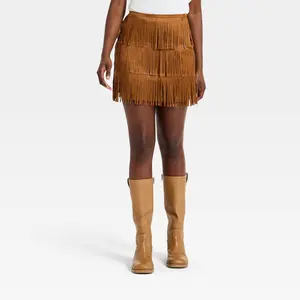 Women's Western Fringe Mini Skirt - Universal Thread