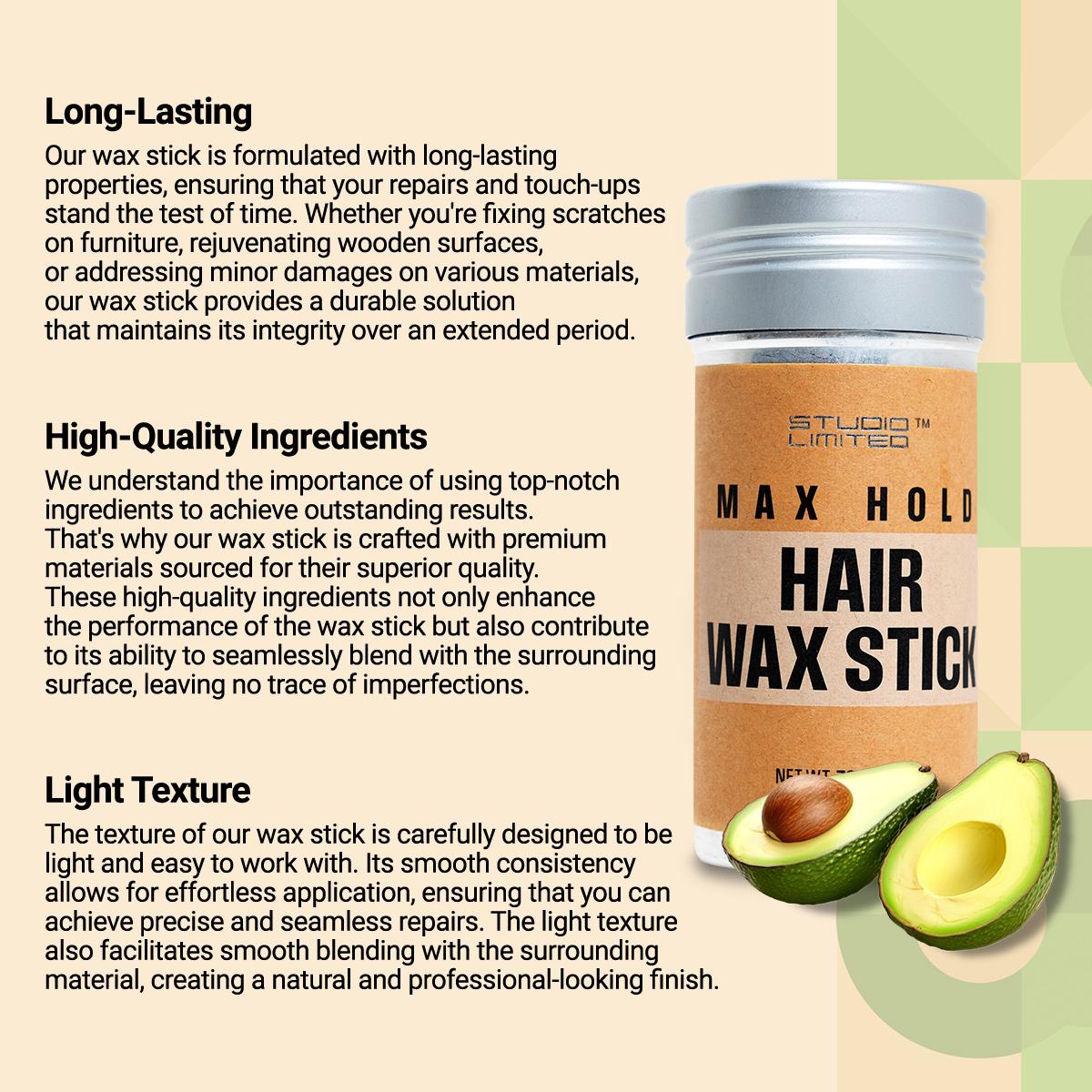 STUDIO LIMITED Hair Wax Stick Max Hold 2.7oz/76g (2 Pcs/Brush 1)