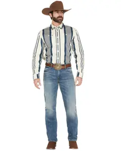 Kimes Ranch Men's Light Wash Barney Mid Rise Slim Bootcut Rigid Denim Jeans - Ejm112430-62