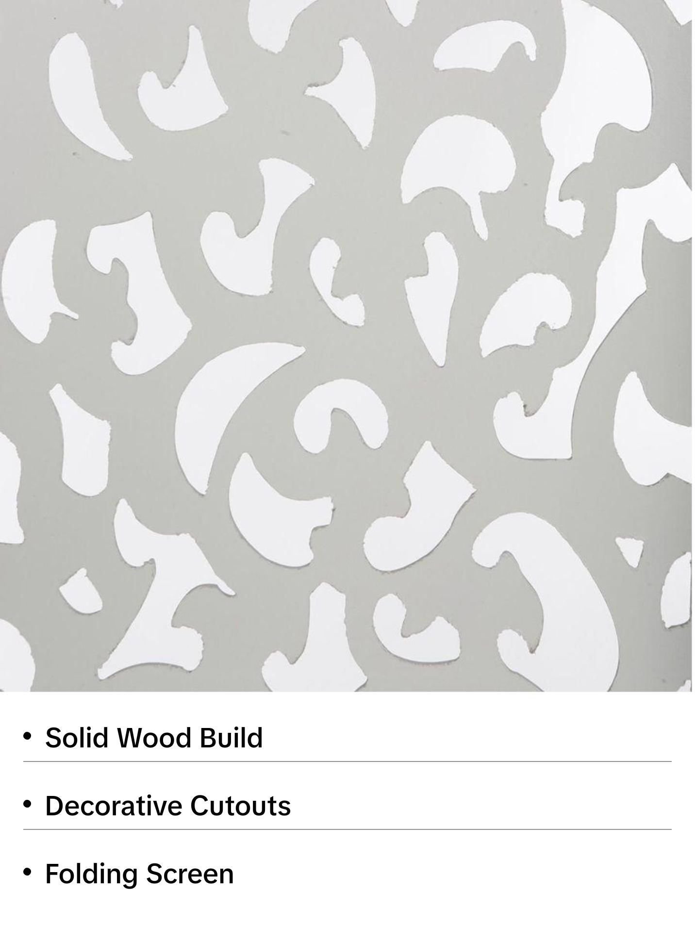 3 Panels Solid Wood Screen Room Divider Decorative Cutouts