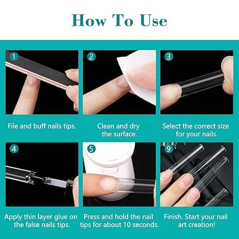 240pcs Transparent Extra Long Nail Tips Half Cap C Curve 12 Size Fake Nails Cone Square with Box, Suitable for Home DIY, Nail Tip, Soft Gel Nail Tip, Nail Gel Color Jelly, Clear Jelly, Press On Nails For Women, Fake Nail, Nail Tips/nails