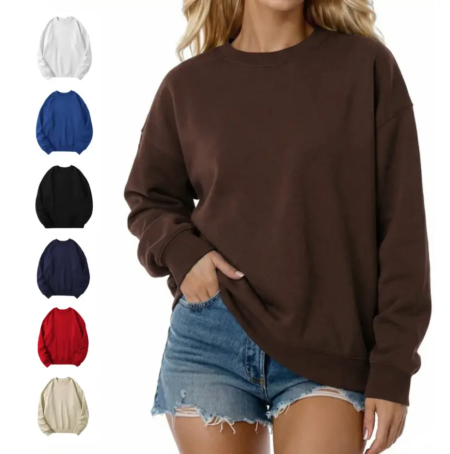 Men's Basic Casual Oversized Fleece Sweatshirt - Unisex Loose Cotton Blend Longsleeves Pullover with Round Neck for Comfy Everyday Wear (Jeans Pairing Compatible), Cute, New Year, Fitted, Tops, Soft, Street, Plain, Pull On, Oversized Vibes, 3Xl