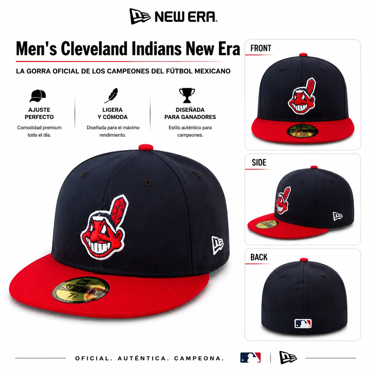 Men's Cleveland Indians New Era Navy/Red Home Authentic Collection On-Field Low Profile 59FIFTY Fitted Hat