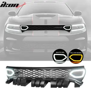 Upper Car Grille for Charger SRT Scat Pack 2015-2023 With LED Lights PP