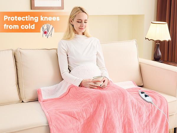 Greenoak Heated Blanket Electric Throw 50"X60", Heating Blanket with 10 Heat Levels 8 Hours Auto-Off,Fleece Soft Christmas Blanket,Gifts for Grandma Seniors Mom