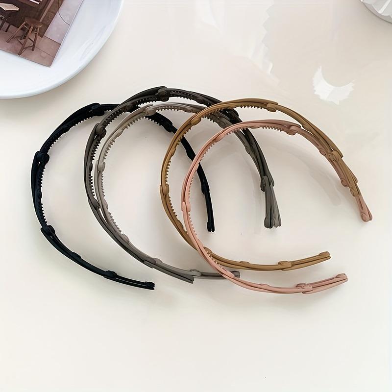 5Pcs Portable Retractable Hair Bands Women Non-Slip Teeth Grip Minimalist Resin for Gym Face Wash