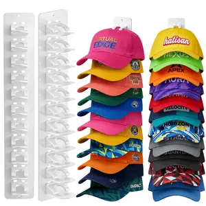 【2026 Upgraded】Detachable Hat Organizer, DIY Hat Rack on Wall for Baseball Caps, Wall-Mounted Hat Hook for Wall Installs with Adhesive Or Screws Hold Up to 22 Hats, Hat Hanger Ideal for Storing Baseball Caps on Bedroom Closet Doors, Hat Storage for Men