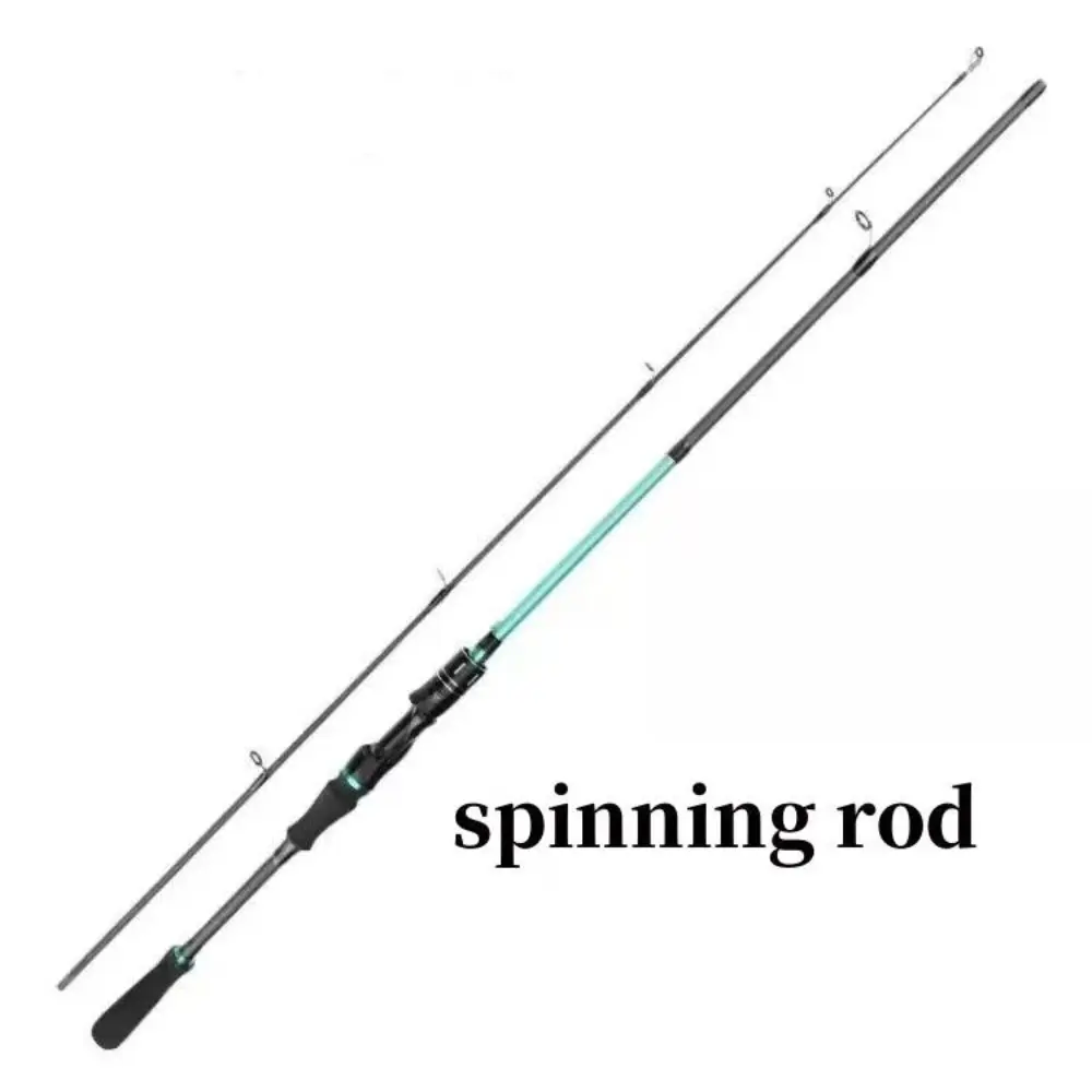 6ft Carbon Fiber Spinning Rod - Fast Action 2-Piece Lightweight Fishing Pole, 4-12lb Line, for Bass & Trout in Saltwater & Freshwater