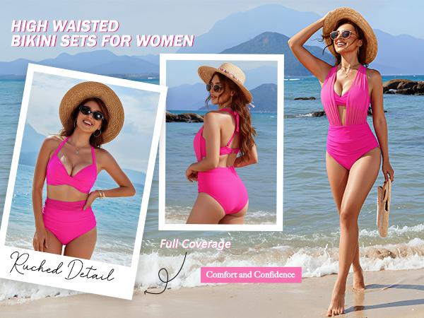 Blooming Jelly Womens Bikini High Waisted Sets Tummy Control Swimsuits 2 Piece Sexy Modest Bathing Suit Blooming Jelly Womens Bikini High Waisted Sets Tummy Control Swimsuits 2 Piece Sexy Modest Bathing Suit