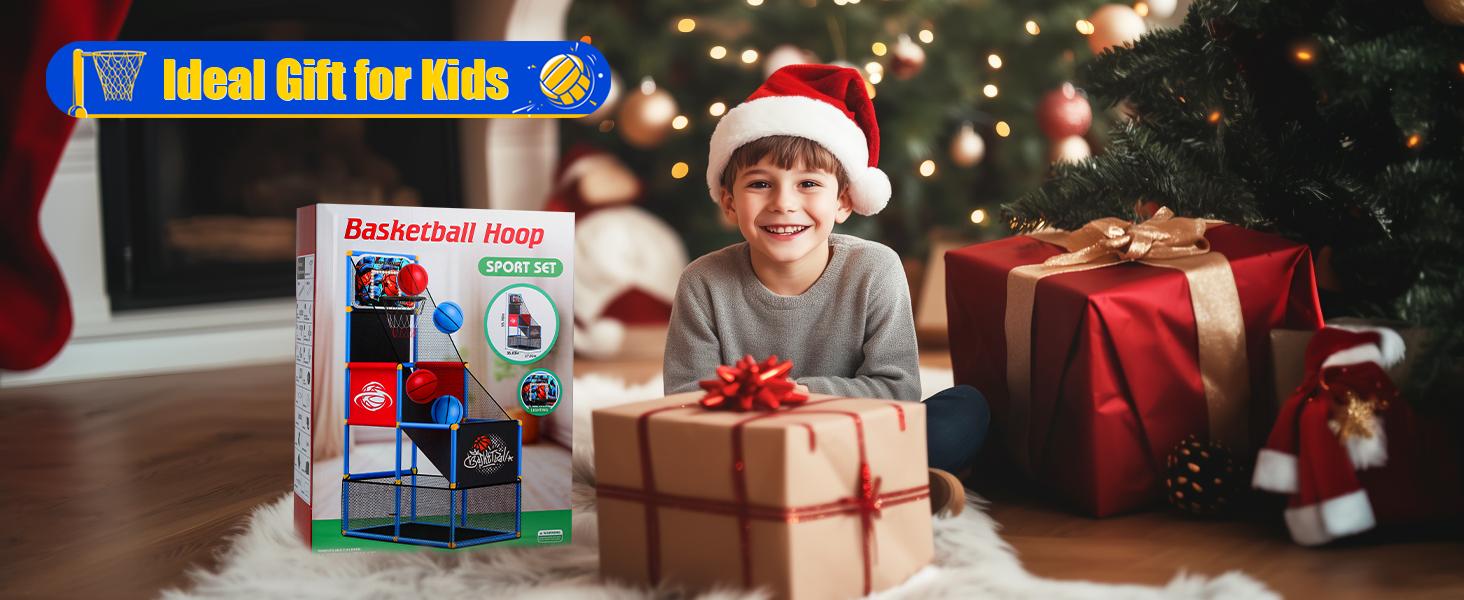 CuLiDing Kids Arcade Basketball Hoop with 4 Balls,Indoor Outdoor Single Shot Game for Toddlers Carnival Sports Toys Gifts for Kids Boys Girls Ages 3-8 Ideal for Competition