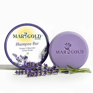 Marigold glow Honey & Shea Shampoo Bar – Argan Oil, Lavender & Sweet Orange – Natural Moisturizing Solid Shampoo, Sulfate & Silicone Free, 90g