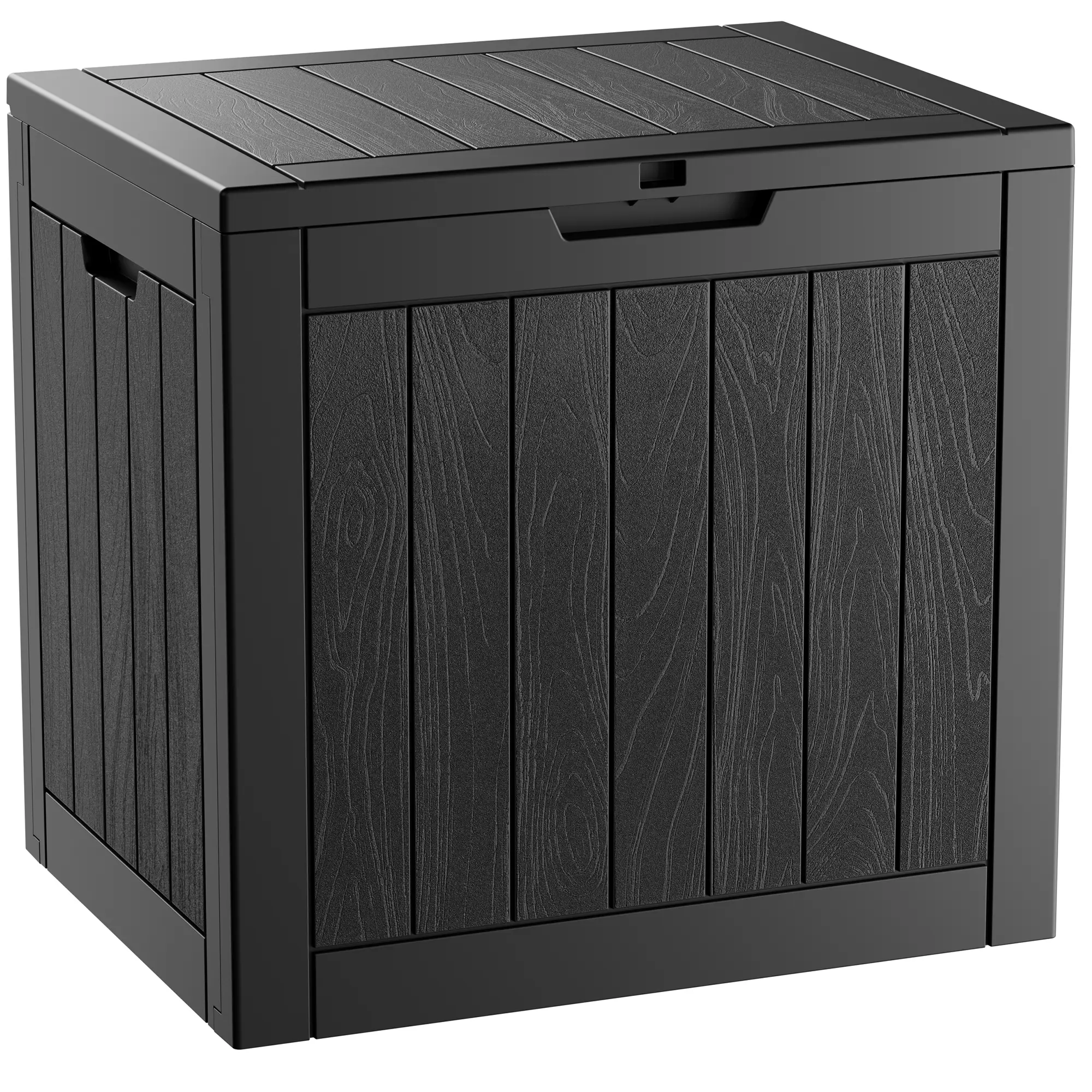 31/50 Gal Durable Rattan Pattern Resin Plastic Waterproof Outdoor Storage Box - Lockable Snap-Closure Organiser for Secure Storage, Patio Use, Home Decor & Home Organization
