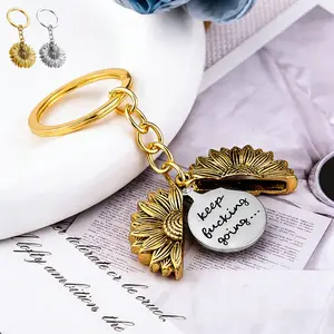 Sunflower Keychain for Women Men Encouragement Motivational Gift for Boys Girls Birthday Christmas Gifts