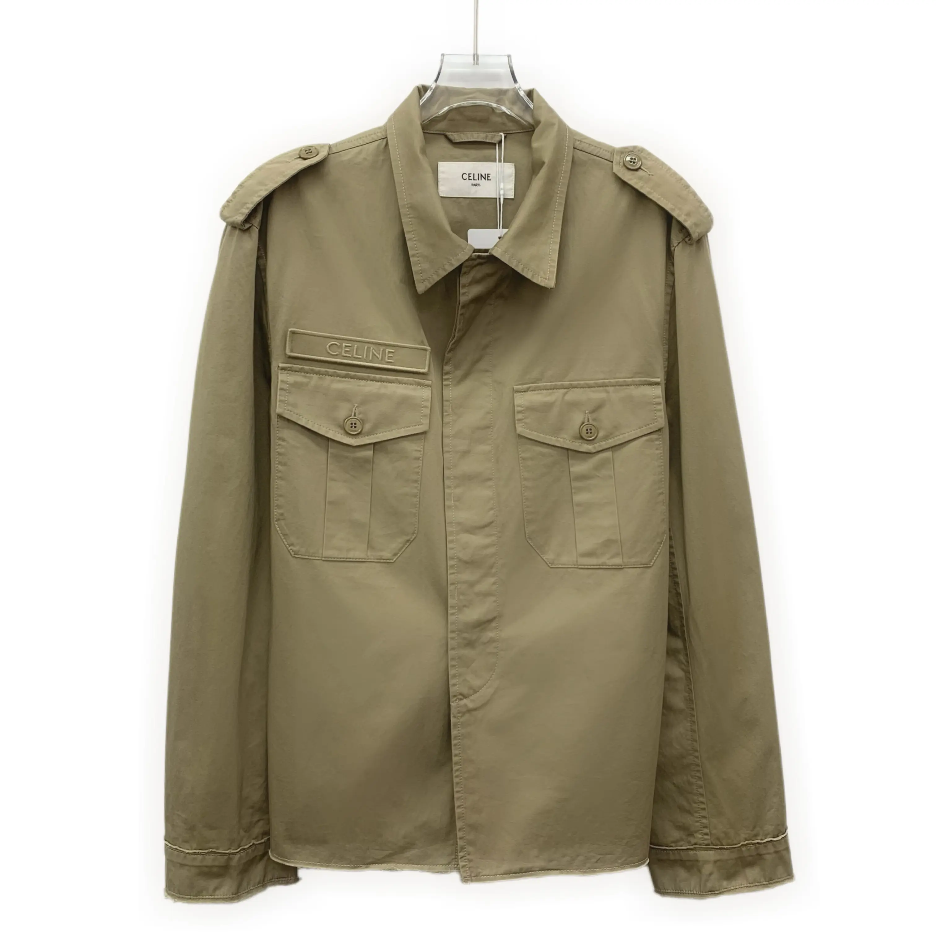 RDLT— Celine Olive Green Multi-Pocket Linen Blend Shirt Size S