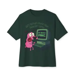 Out Here Fighting For My Life Courage the Cowardly Dog T-Shirt, Nostalgia 2D Print T-Shirt, Cartoon Network Shirt, Gifts for Cartoon Fans #Courage #theCowardlyDog #CartoonNetwork #NostalgiaCore #GraphicTee #StreetwearUS