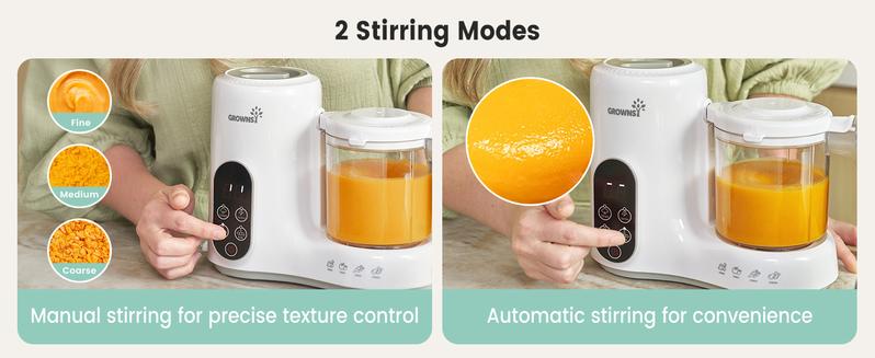 Grownsy Baby Food Maker with Steam Basket, One Step Baby Food Processor Steamer Puree Blender Grinder Mills Machine, Auto Cooking Grinding and Sterili-zing, 2025 New Product