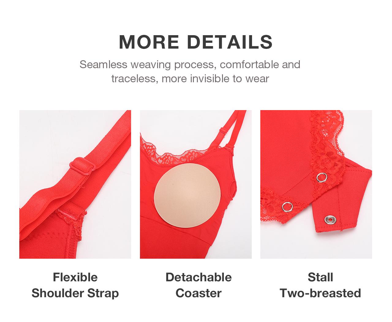 FeelinGirl Women's Lace Bodysuits U Neck Sleeveless Thong Shapewear Seamless Body Suits Tops Leotard