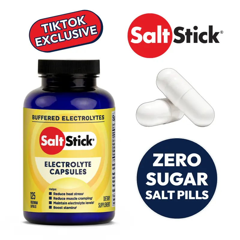 SaltStick Zero Sugar Electrolyte Capsules - TikTok Exclusive Bonus Size - Hydration & electrolyte support - Helps reduce cramps & dehydration • Easy-to-take salt capsules 125 Count