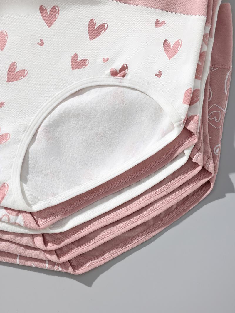 HOTCOM Women's Cotton Panties - 6 Pack Cute Love Print Briefs with Stretchy Waistband & Double Layer Crotch Soft Breathable Underwear for Everyday Wear & Postpartum Comfort FallFreshness - Fit