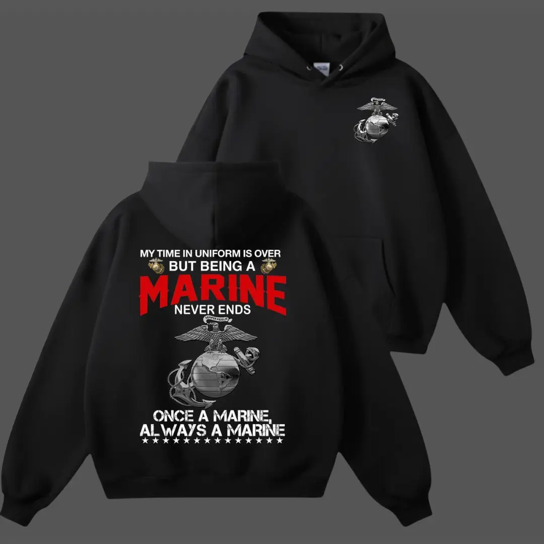 USMC Semper Fidelis Hoodie – Marine Corps Emblem, Marine Corps SHirt, Marine Corps Hoodie, USMC Shirt, Marine Corps Fan SHirt, Semper Fi Sweatshirt, Patriotic Pullover for Men, Gift for Men and Women