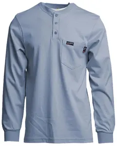 Lapco Men's Fr Long Sleeve Button-Down Henley Work Shirt Big And Tall - Frt-Hje-Mbl-Big 5Xl-6Xl