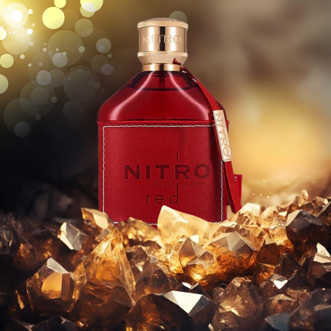 Nitro Red EDP 100Ml 3.4Oz - Original Fragrance Made In France - Luxury Perfume for Men - Fruit, Woody, Floral and Long Lasting Cologne - Best Gift