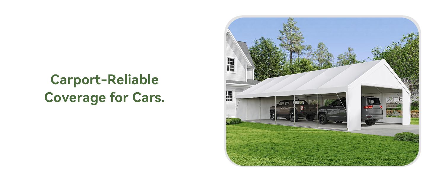 Aoxun Sturdy 20x40 Rectangular Foldable Outdoor Party Tent Canopy [Ships in 3 Packages] - Waterproof, Heavy-Duty Steel Frame, Removable Sidewalls, Easy-Access Roll-Up Door, Easy Setup for Large Groups, Birthday Parties, Camping, White