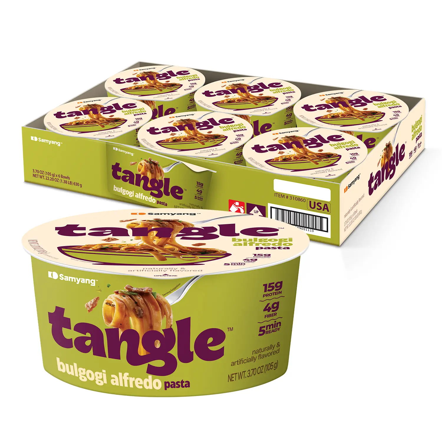 Tangle Bulgogi Alfredo Pasta Bowl | Futtuccine Pasta | Mukbang | 15g of Protein | 4g of Fiber | Chick Pea based | Easy Prep | Convenient | 6 Bowls