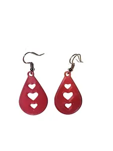 Valentine's Day 3D Printed Earrings - Durable Light Pink Plastic, Hypoallergenic Hooks, 1" x 1/2" Size, Perfect for Gifting or Everyday Wear