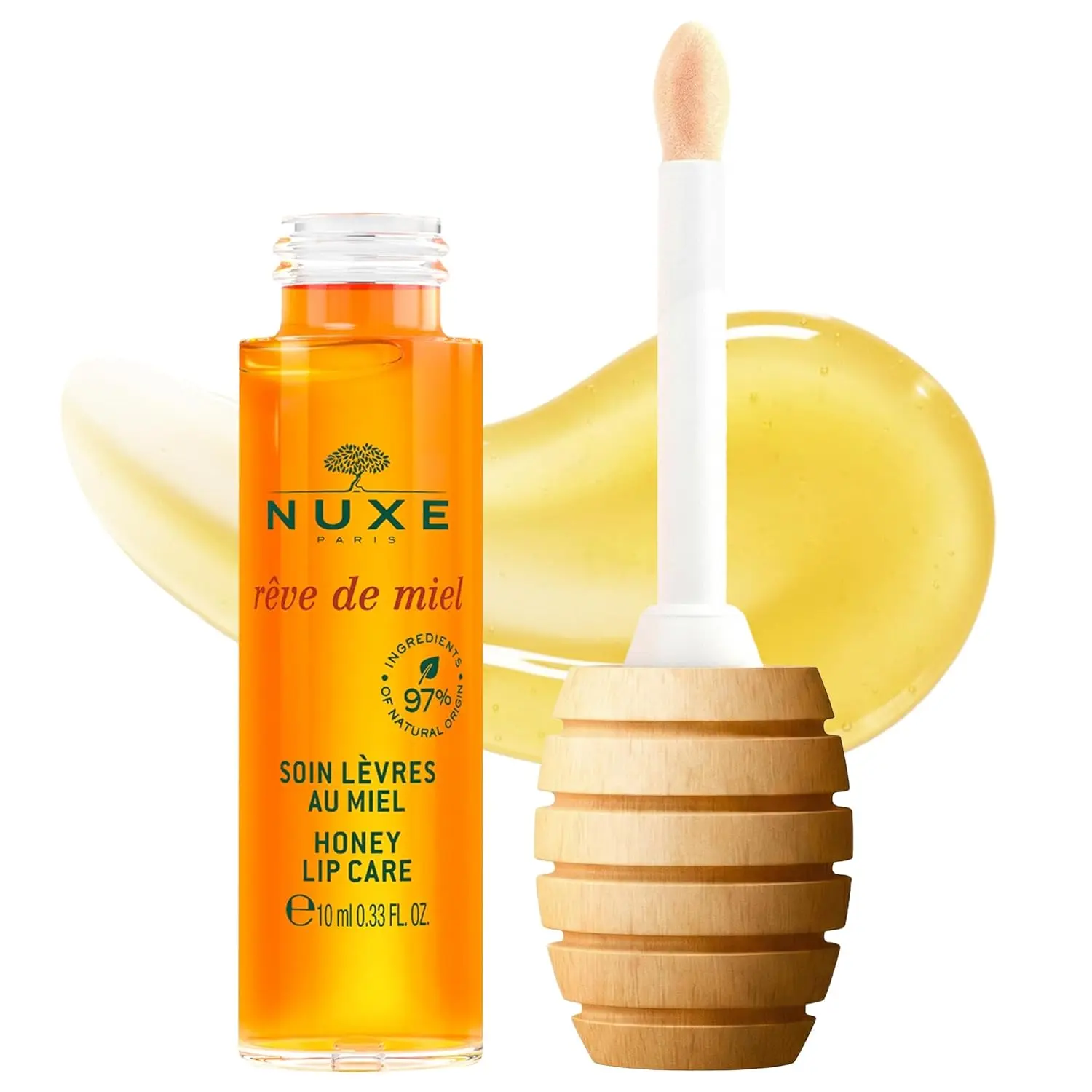 NUXE Lip Oil with Honey & Vitamin E, Reve de Miel Lip Gloss, 0.33 Fl Oz